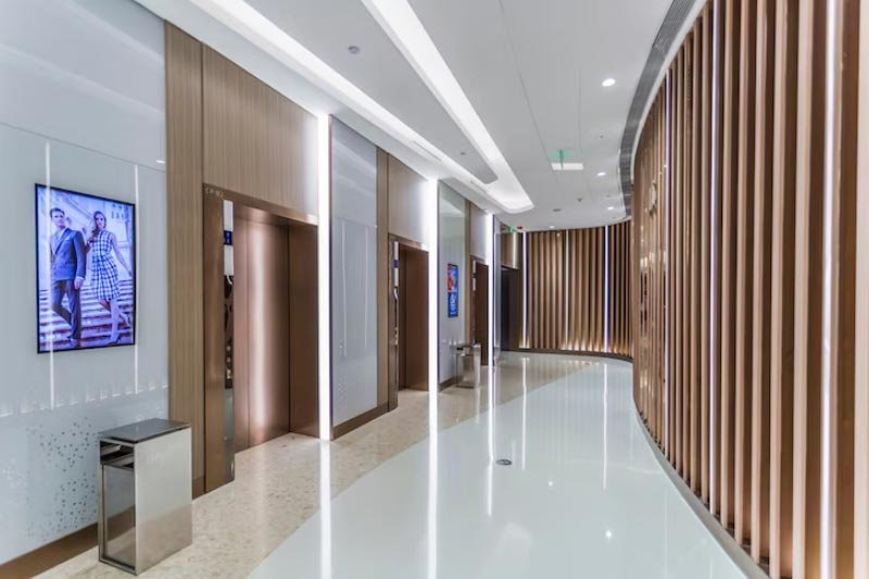 Retail showroom gypsum false ceiling Dubai